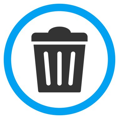 Çöp Can düz yuvarlak vektör simgesi