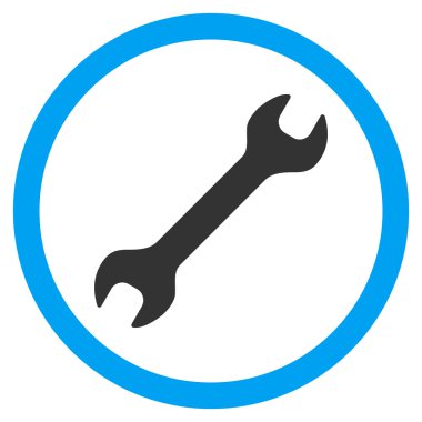 İngiliz anahtarı düz yuvarlak vektör simgesi