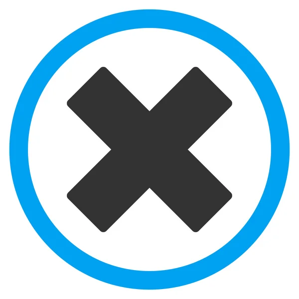 Exclua X-Cross Flat Rounded Vector Icon —  Vetores de Stock