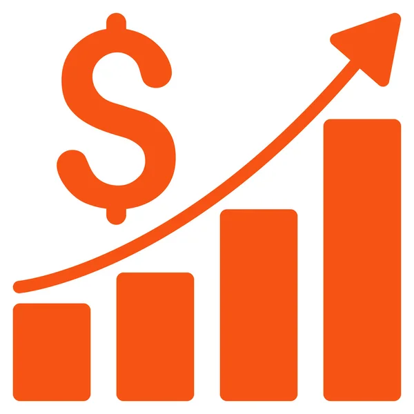 Sales Growth Chart Flat Vector Icon — Stock Vector