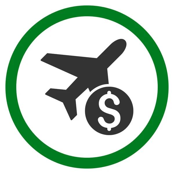 Precio del avión plano redondeado Vector Icon — Vector de stock