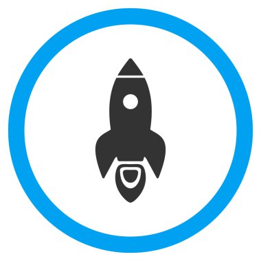 Roket Başlat düz yuvarlak vektör simgesi