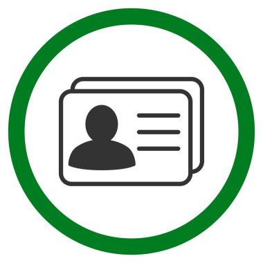 Hesap kartları düz yuvarlak vektör simgesi