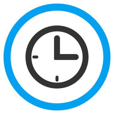 Zaman düz yuvarlak vektör simgesi