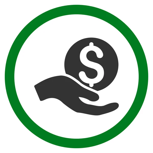 Soldi donazione piatto arrotondato vettoriale icona — Vettoriale Stock