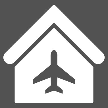 Uçak Hangar düz vektör simgesi