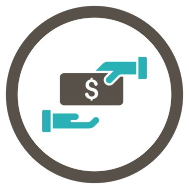 Rüşvet yuvarlak vektör simgesi