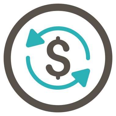 Para ciro yuvarlak vektör simgesi