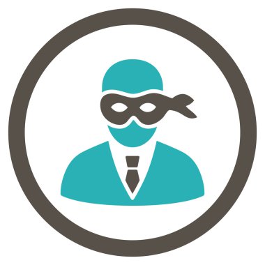 Maskeli hırsız yuvarlak vektör simgesi