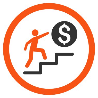 İş adımları yuvarlak vektör simgesi