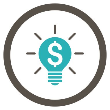 İş fikri ampul yuvarlak vektör simgesi