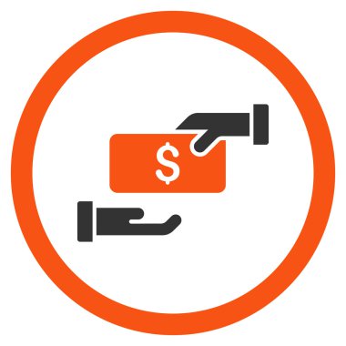 Rüşvet yuvarlak vektör simgesi