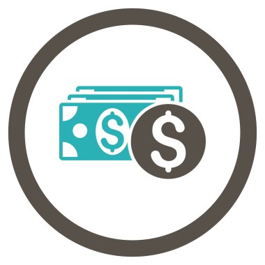 Doları nakit yuvarlak vektör simgesi