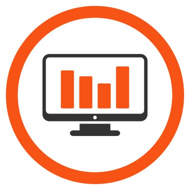 Çubuk yuvarlak vektör simge izleme grafiği