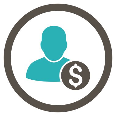 İşadamı yuvarlak vektör simgesi