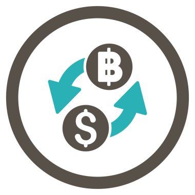 Dolar Baht Döviz vektör simge yuvarlak