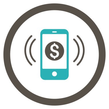 Ödeme telefon yüzük yuvarlak vektör simgesi
