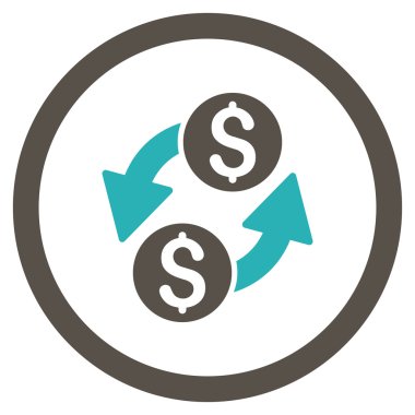 Dolar döviz vektör simge yuvarlak