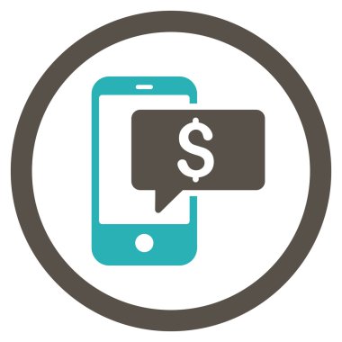 Para telefon Sms vektör simge yuvarlak