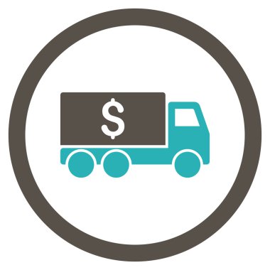 Para teslim yuvarlak vektör simgesi