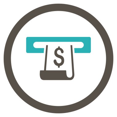 Kağıt giriş yuvası yuvarlak vektör simgesi