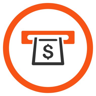 Fişleri Paraya Çevirme yuvası yuvarlak vektör simgesi