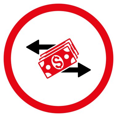 Doları banknot ödemeler yuvarlak vektör simgesi