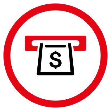 Fişleri Paraya Çevirme yuvası yuvarlak vektör simgesi