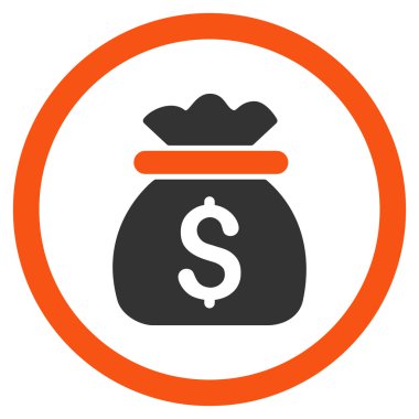 Para çantası yuvarlak vektör simgesi