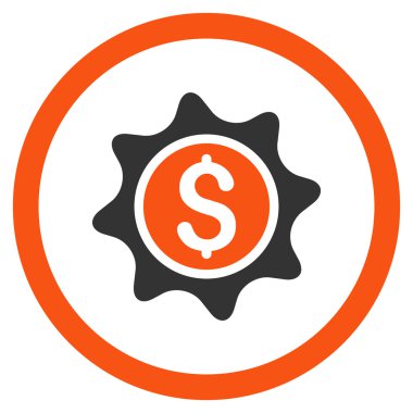 Para etiket yuvarlak vektör simgesi