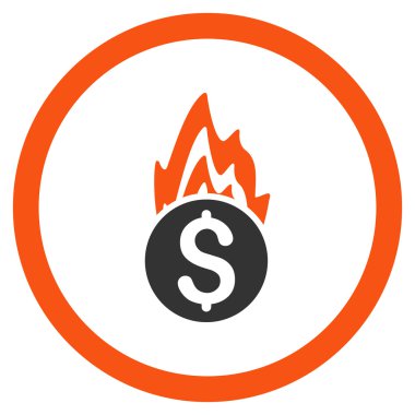 Yangının hasarı vektör simge yuvarlak