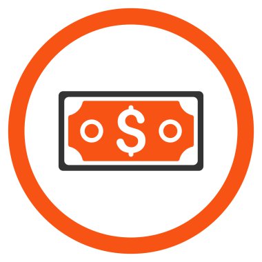 Doları banknot yuvarlak vektör simgesi