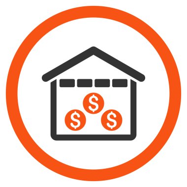 Para depo yuvarlak vektör simgesi