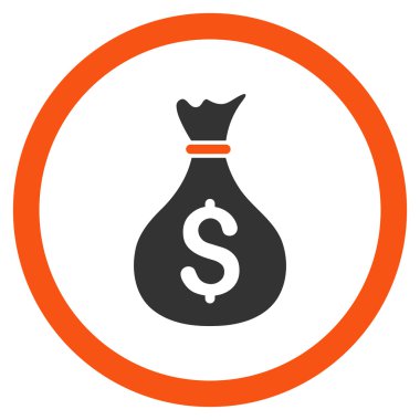 Para çantası yuvarlak vektör simgesi