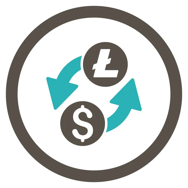 Dollar Litecoin Tausch gerundete Vektor-Symbol — Stockvektor