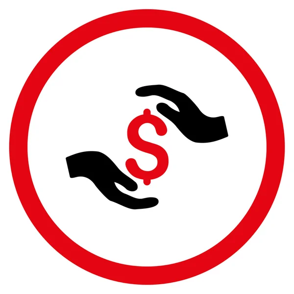 Dolar Pielęgnacja rąk wektor zaokrąglona ikona — Wektor stockowy