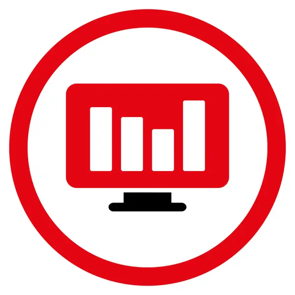 Monitoraggio grafico a barre Icona vettoriale arrotondata — Vettoriale Stock