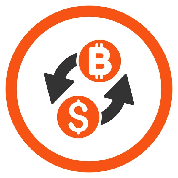 Dólar Bitcoin troca arredondada vetor ícone —  Vetores de Stock