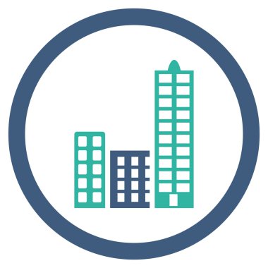 Şehir yuvarlak vektör simgesi