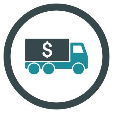 Para teslim yuvarlak vektör simgesi