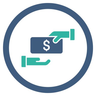 Rüşvet yuvarlak vektör simgesi