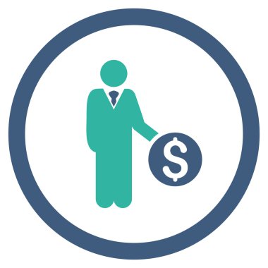 Bankacı yuvarlak vektör simgesi