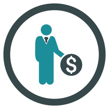 Bankacı yuvarlak vektör simgesi