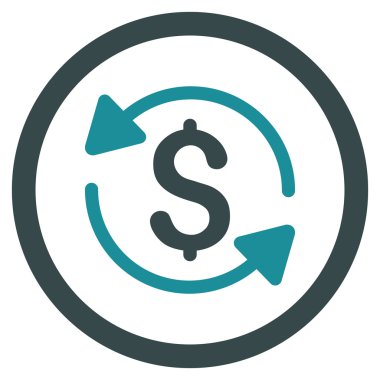 Para ciro yuvarlak vektör simgesi