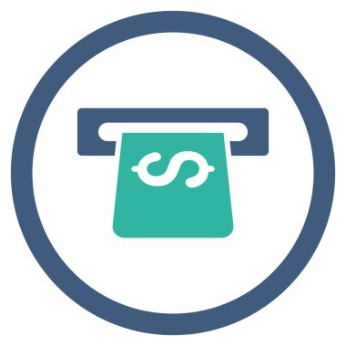 ATM yuvarlak vektör simgesi