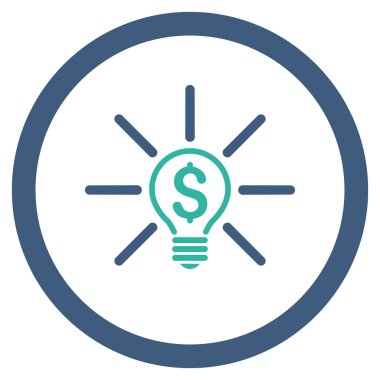 İş fikri ampul yuvarlak vektör simgesi