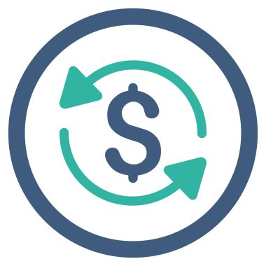 Para ciro yuvarlak vektör simgesi