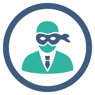 Maskeli hırsız yuvarlak vektör simgesi