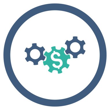İş Gears yuvarlak vektör simgesi