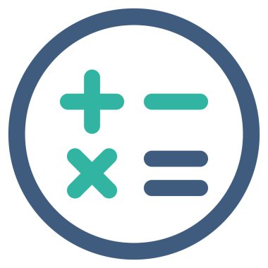 Hesap makinesi yuvarlak vektör simgesi